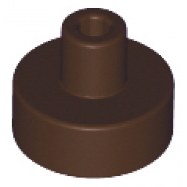 dark brown tile round 1 x 1 with bar and pin holder