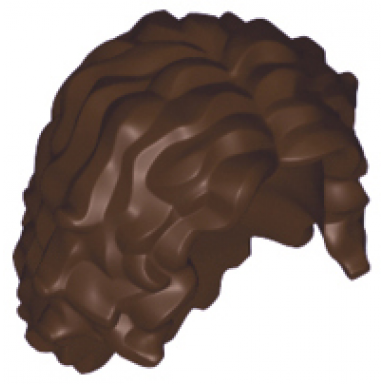 dark brown minifigure hair female long tousled with center part