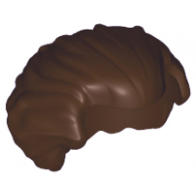 dark brown minifigure hair swept back with widows peak chin length and bushy in back