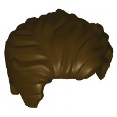 dark brown minifigure hair swept left tousled with slight widows peak and short sideburns
