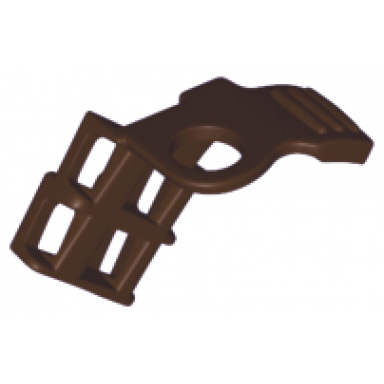dark brown minifigure armor shoulder pad with grille fluted profile and scabbard for 2 katanas
