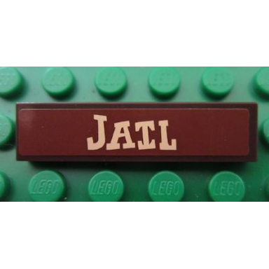 dark brown tile 1 x 4 with jail pattern sticker - set 7594