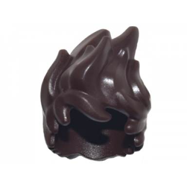 dark brown minifigure hair tousled and spiked up very high