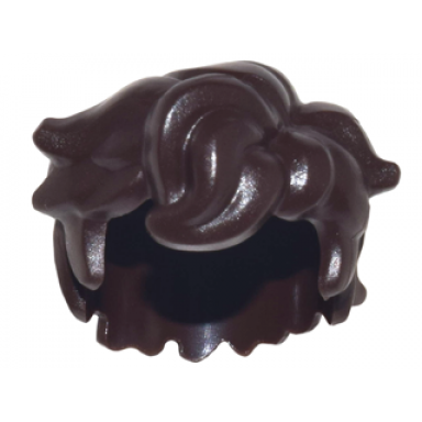 dark brown minifigure hair tousled and sticking out on both sides