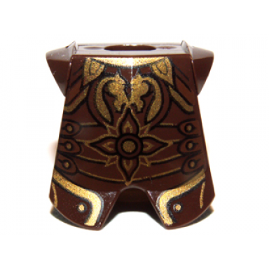 dark brown minifigure armor breastplate with leg protection with lotr king theoden pattern