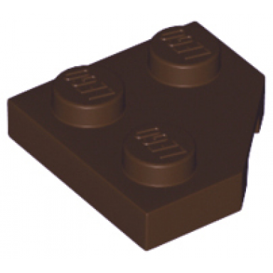dark brown wedge plate 2 x 2 cut corner