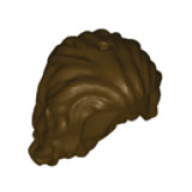 dark brown mini doll hair long wavy bangs swept back hole on top and right - flexible rubber