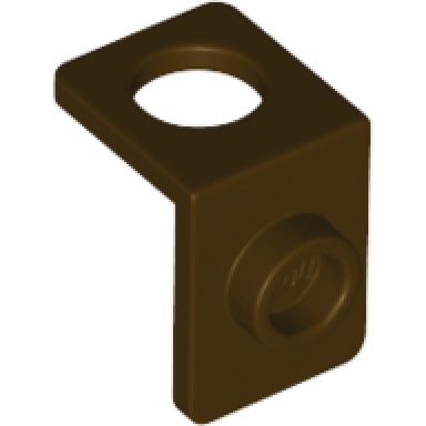 dark brown minifigure neck bracket with back stud - thick back wall