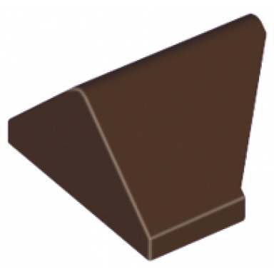 dark brown slope 45 2 x 1 double inverted with bottom stud holder