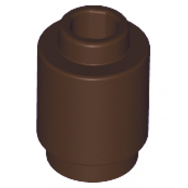 dark brown brick round 1 x 1