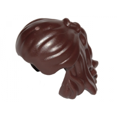 dark brown minifigure hair pulled back with tied section