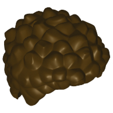 dark brown minifigure hair coiled and short