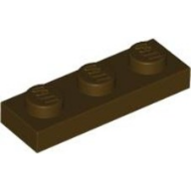 dark brown plate 1 x 3