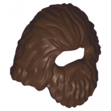 dark brown minifigure hair shaggy and long with beard