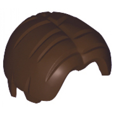 dark brown minifigure hair bowl cut parted in center