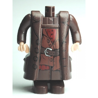dark brown body giant hp hagrid shirt and belt and coat pattern - with arms and light nougat movable hands