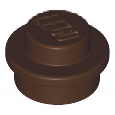 dark brown plate round 1 x 1