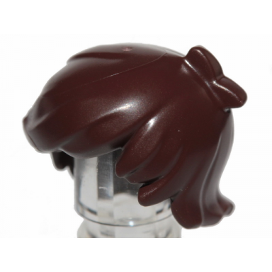 dark brown minifigure hair short tousled with 2 locks on left side