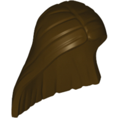 dark brown minifigure hair female long and straight parted in the middle