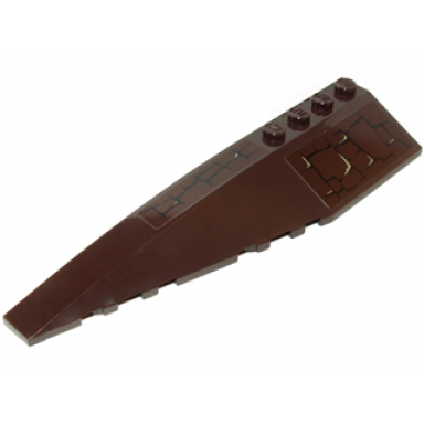 dark brown wedge 12 x 3 left with stones pattern stickers - set 70010