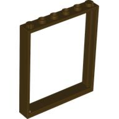 dark brown window 1 x 6 x 6 flat front