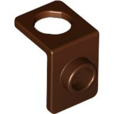 dark brown minifigure neck bracket with back stud - thin back wall