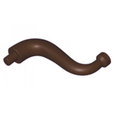 dark brown elephant tail trunk with bar end - short curved tip