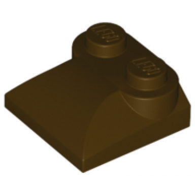 dark brown slope curved 2 x 2 x 2 3 with 2 studs and curved sides