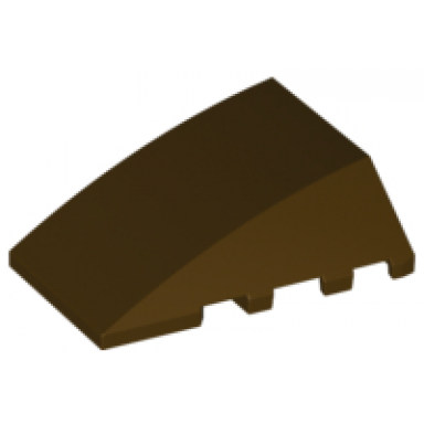 dark brown wedge 4 x 4 triple curved no studs
