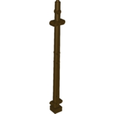 dark brown boat mast 2 x 2 x 20 with holes and axle hole x shape orientation