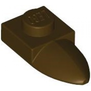 dark brown plate modified 1 x 1 with tooth horizontal