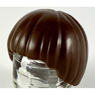 dark brown minifigure hair smooth mop top