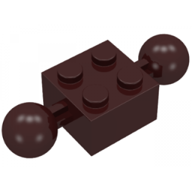 dark brown technic brick modified 2 x 2 with 2 ball joints