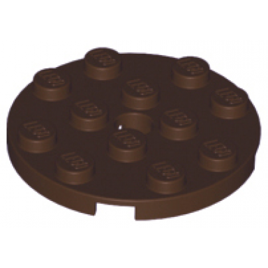 dark brown plate round 4 x 4 with hole