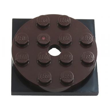 dark brown turntable 4 x 4 x 2 3 with black square base free-spinning 60474 61485