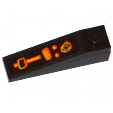 dark brown slope 18 4 x 1 with lever and rock buttons pattern model right side sticker - set 70314