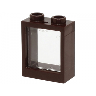 dark brown window 1 x 2 x 2 flat front with trans-clear glass 60592 60601