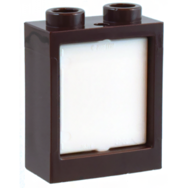 dark brown window 1 x 2 x 2 flat front with white glass 60592 60601