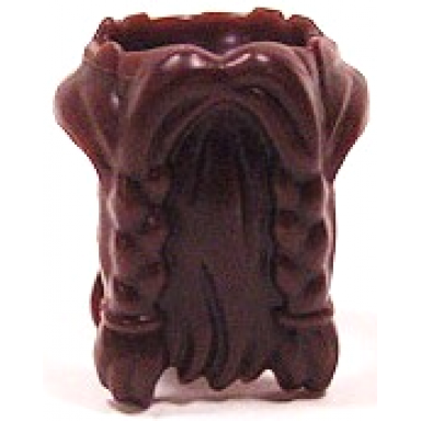 dark brown minifigure beard braided with hair in back