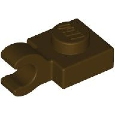 dark brown plate modified 1 x 1 with open o clip horizontal grip