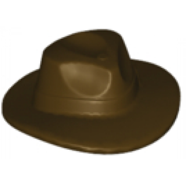 dark brown minifigure headgear hat wide brim outback style fedora