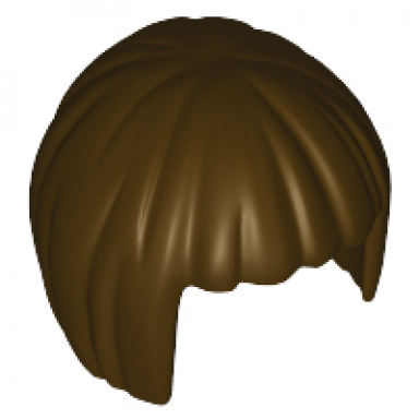 dark brown minifigure hair short bob cut