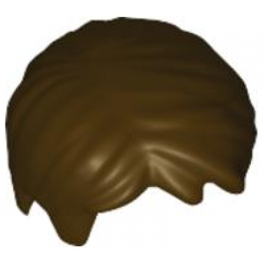 dark brown minifigure hair short tousled with side part
