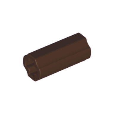 dark brown technic axle connector 2l smooth with x hole orientation