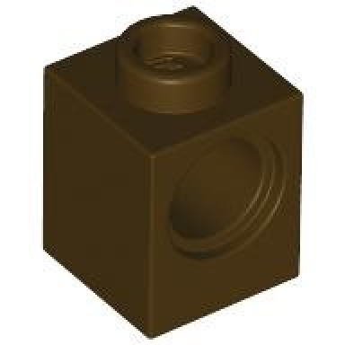 dark brown technic brick 1 x 1 with hole