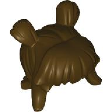dark brown minifigure hair female space buns and thick bangs