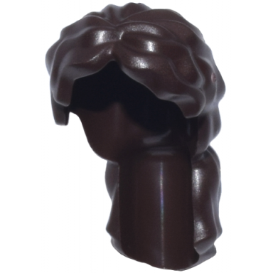 dark brown mini doll hair female tousled with long loose ponytail hole on top