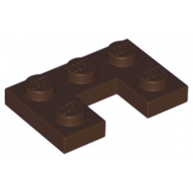 dark brown plate modified 2 x 3 with 1 x 1 cutout