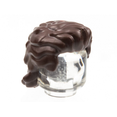 dark brown minifigure hair male swept back shoulder length