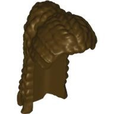 dark brown minifigure hair female long braided ponytail